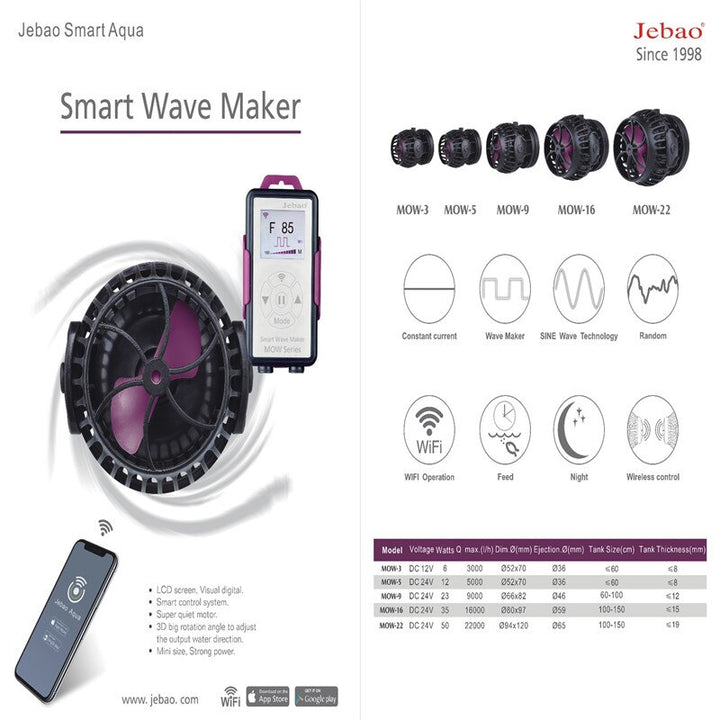 Jebao MOW Series Smart Wavemaker LCD Display WIFI