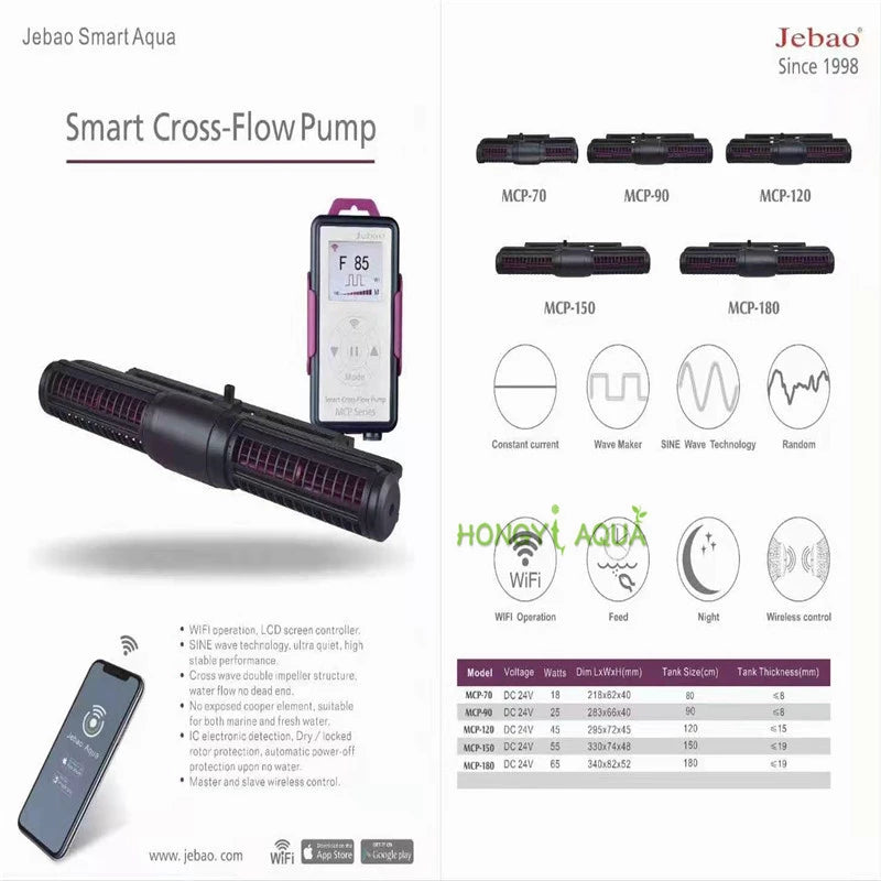 Jebao MCP Series Smart Crossflow  LCD Display WIFI Wavemaker