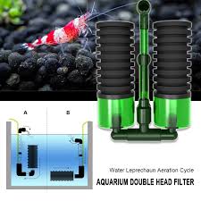 QANVEE QS-200A Aquarium Bio Dual Sponge Filter with added Media chamber for Shrimps